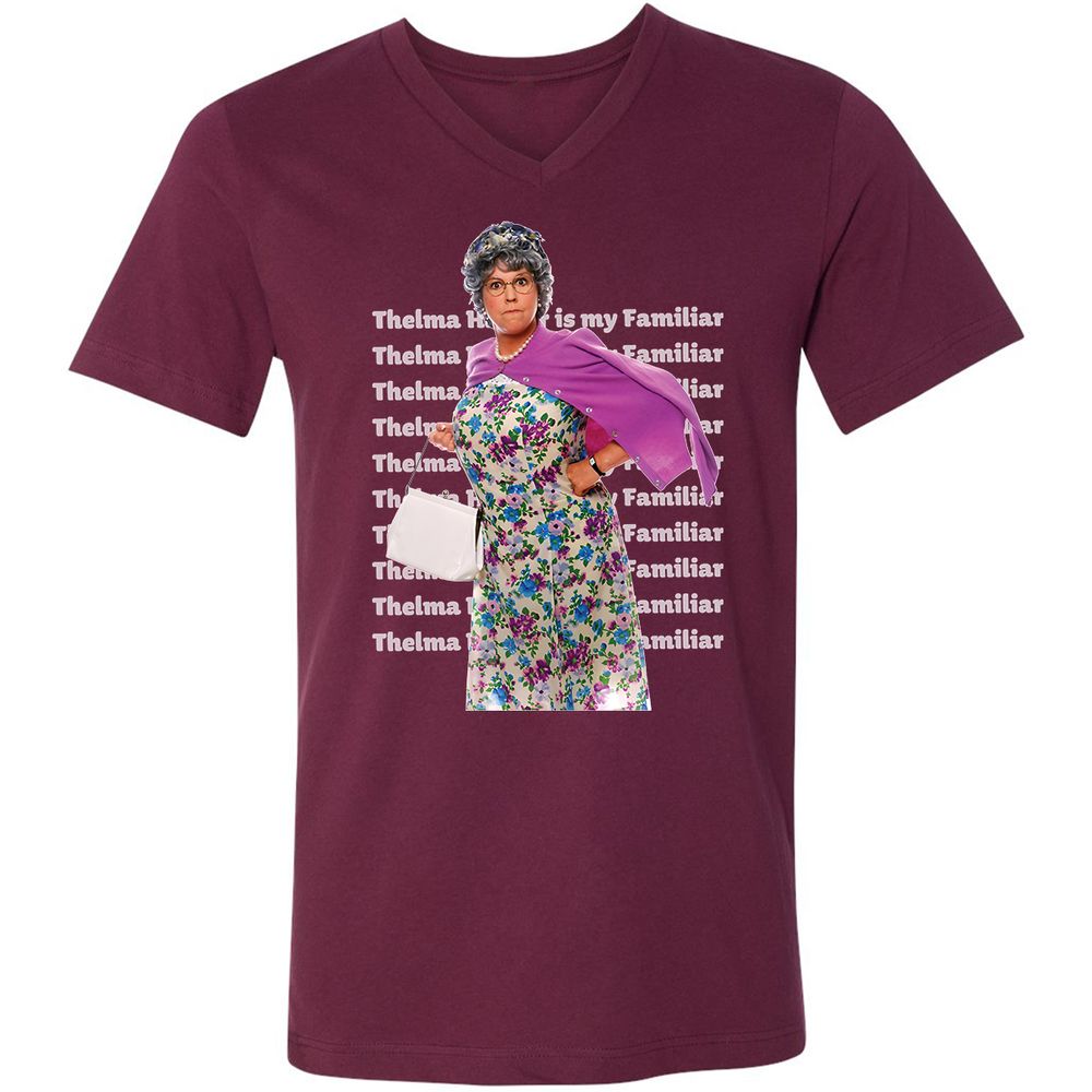 Unisex V-Neck T-Shirt - X4VU5J3U - Maroon - 6