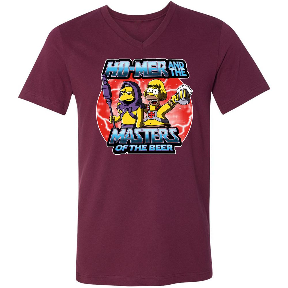 Unisex V-Neck T-Shirt - UE5557KE - Maroon - 6