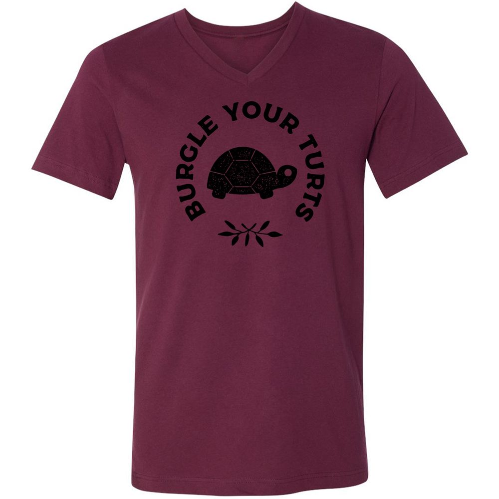 Unisex V-Neck T-Shirt - 8M3PF9HB - Maroon - 6