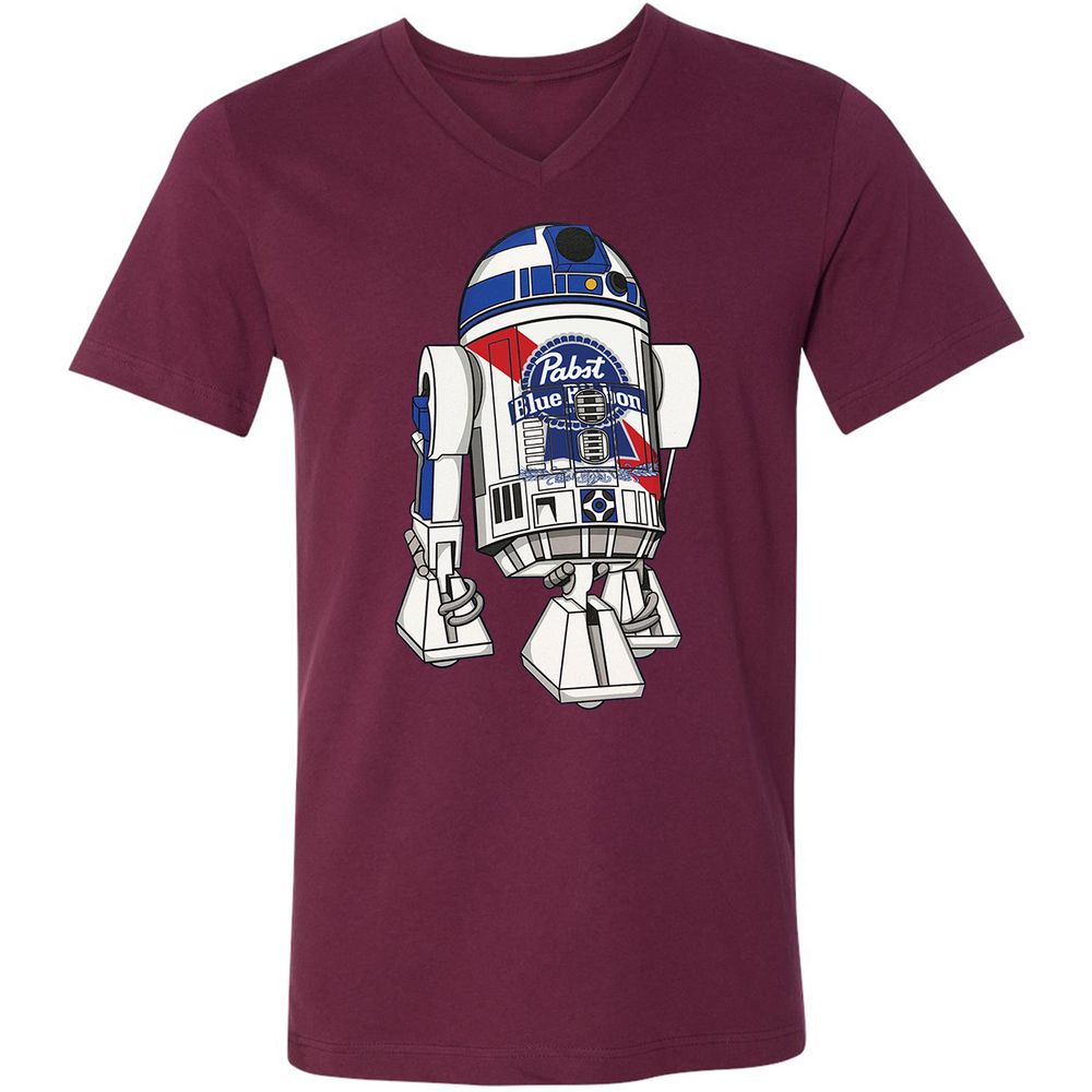 Unisex V-Neck T-Shirt - P7GZ5L2F - Maroon - 6