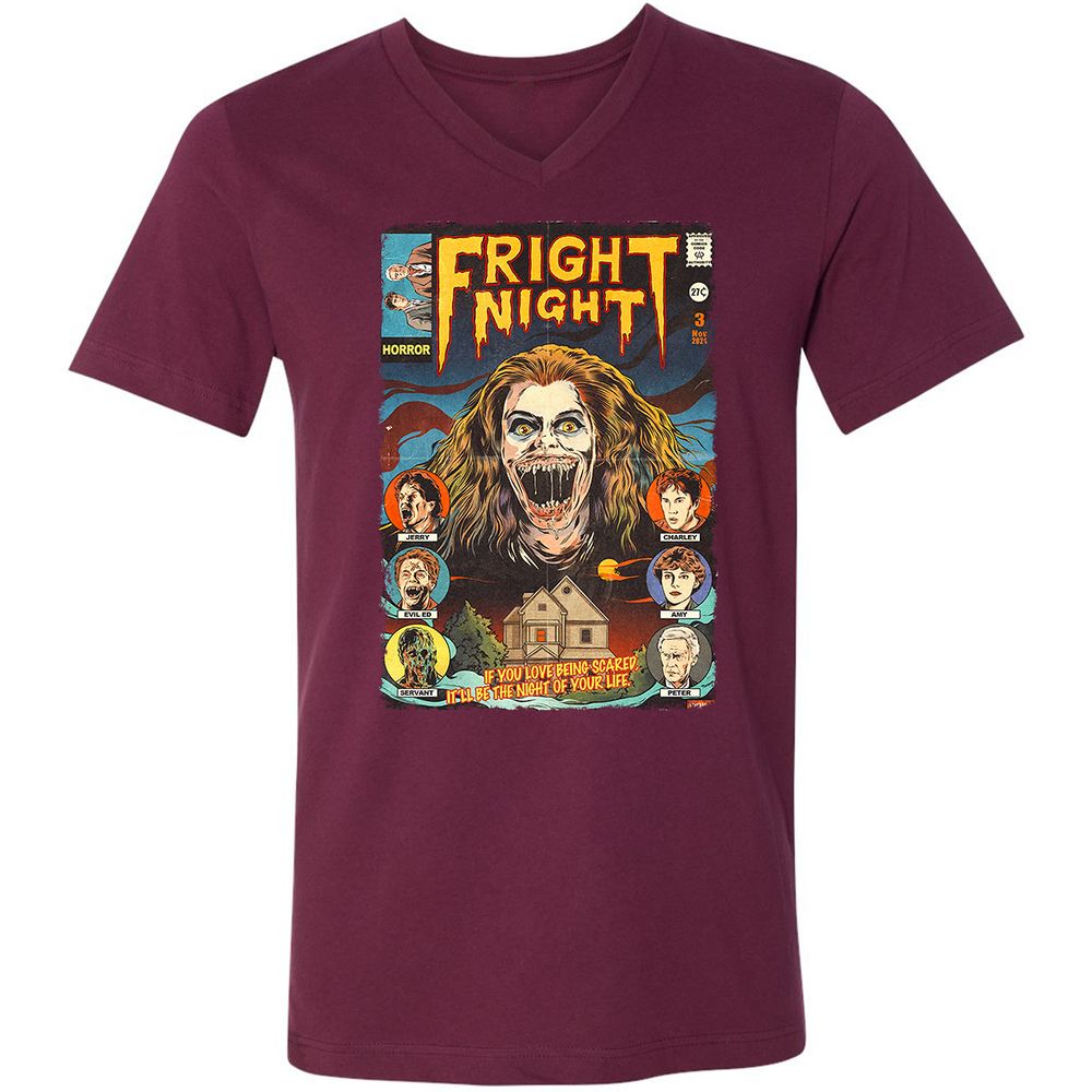 Unisex V-Neck T-Shirt - KL9EXPTB - Maroon - 6