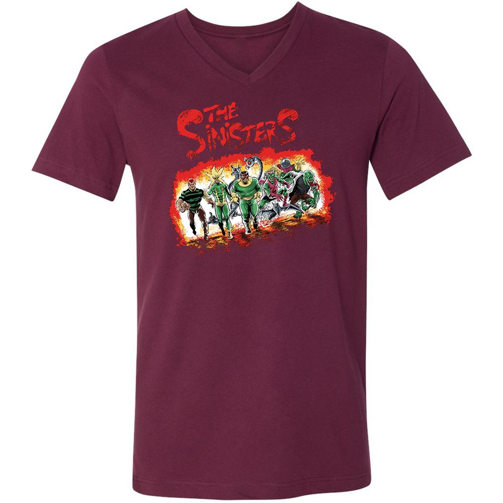 Unisex V-Neck T-Shirt - 3PXC7BVT - Maroon - 6