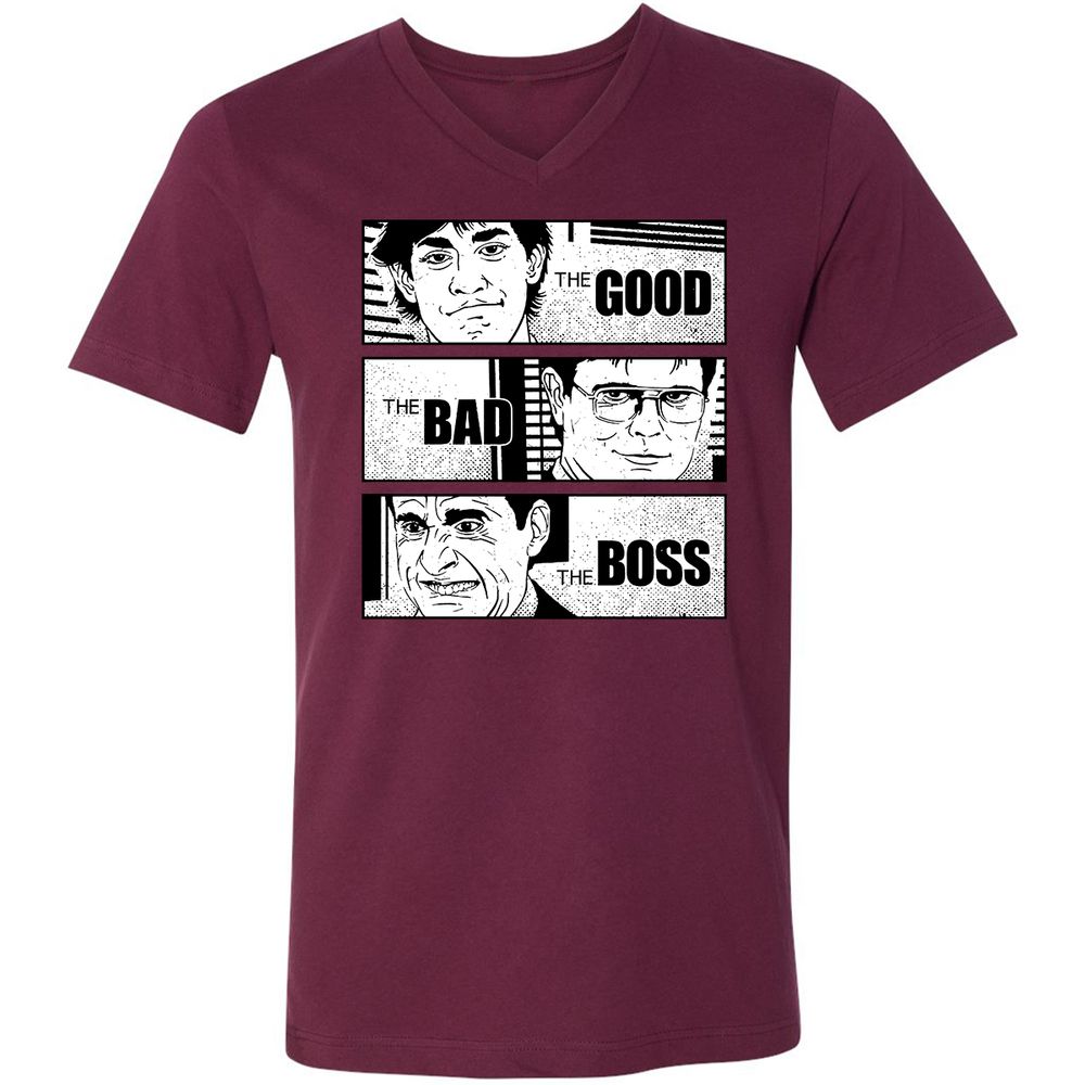 Unisex V-Neck T-Shirt - N32P66WQ - Maroon - 6