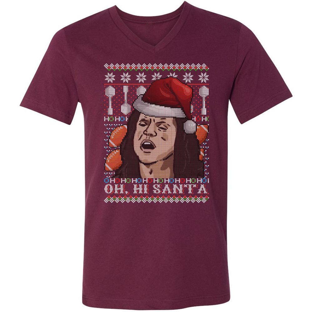 Unisex V-Neck T-Shirt - KSJQZP7V - Maroon - 6
