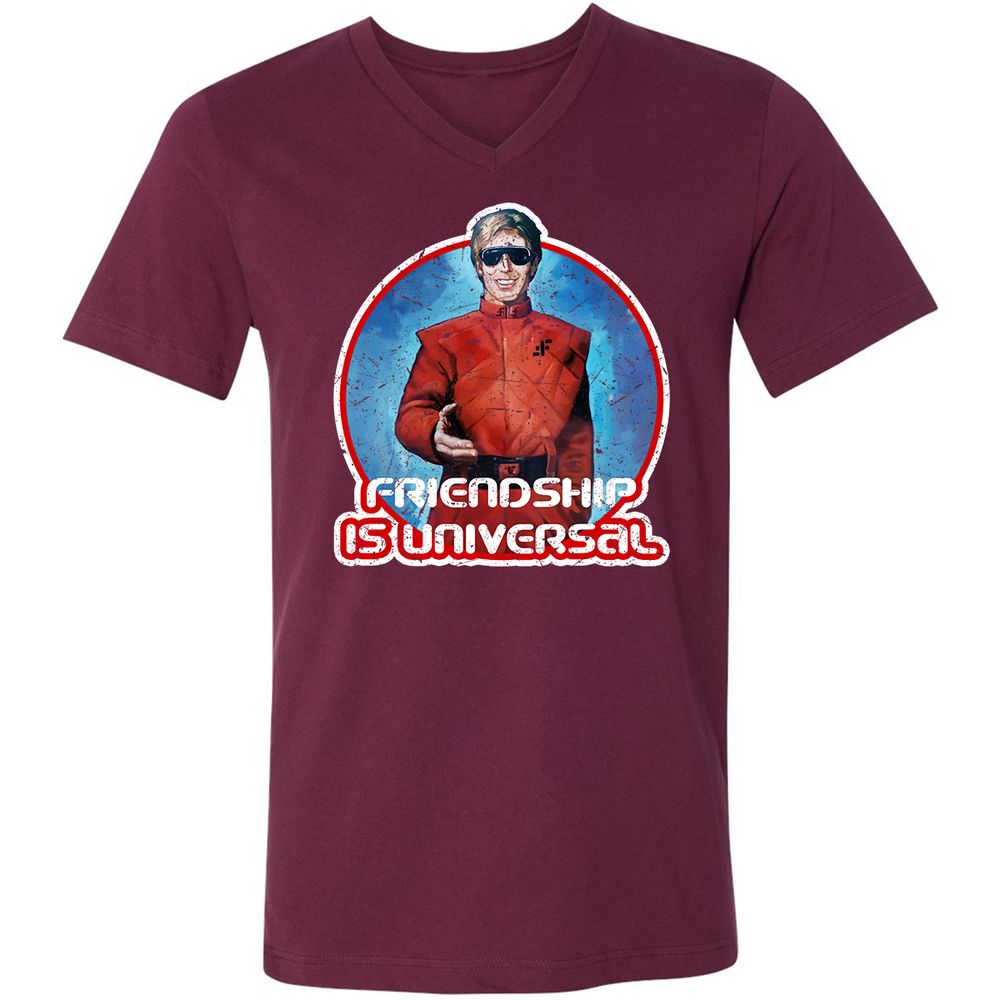 Unisex V-Neck T-Shirt - 7V5EEF2R - Maroon - 6