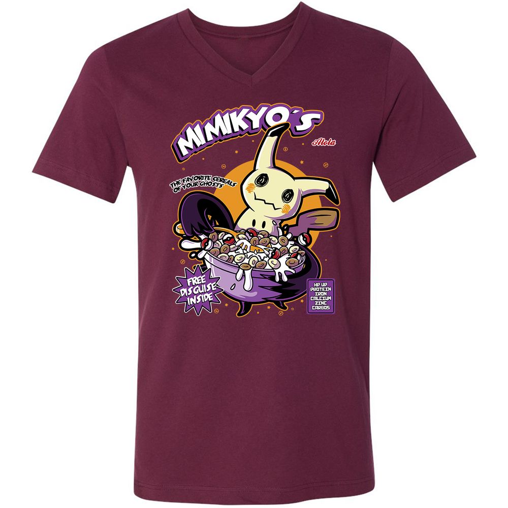 Unisex V-Neck T-Shirt - 7EQ8M8RD - Maroon - 6