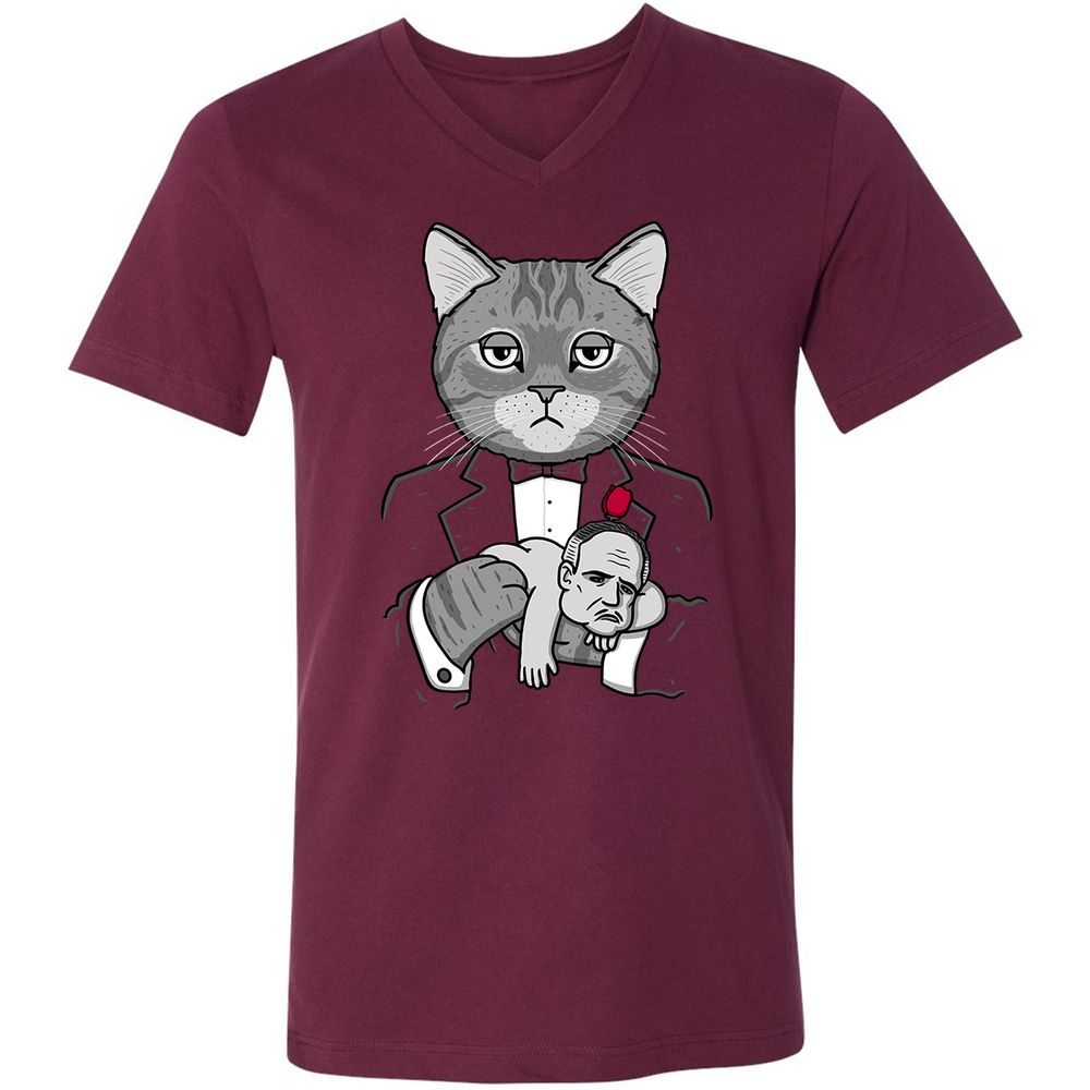Unisex V-Neck T-Shirt - 6NVCMKW7 - Maroon - 6