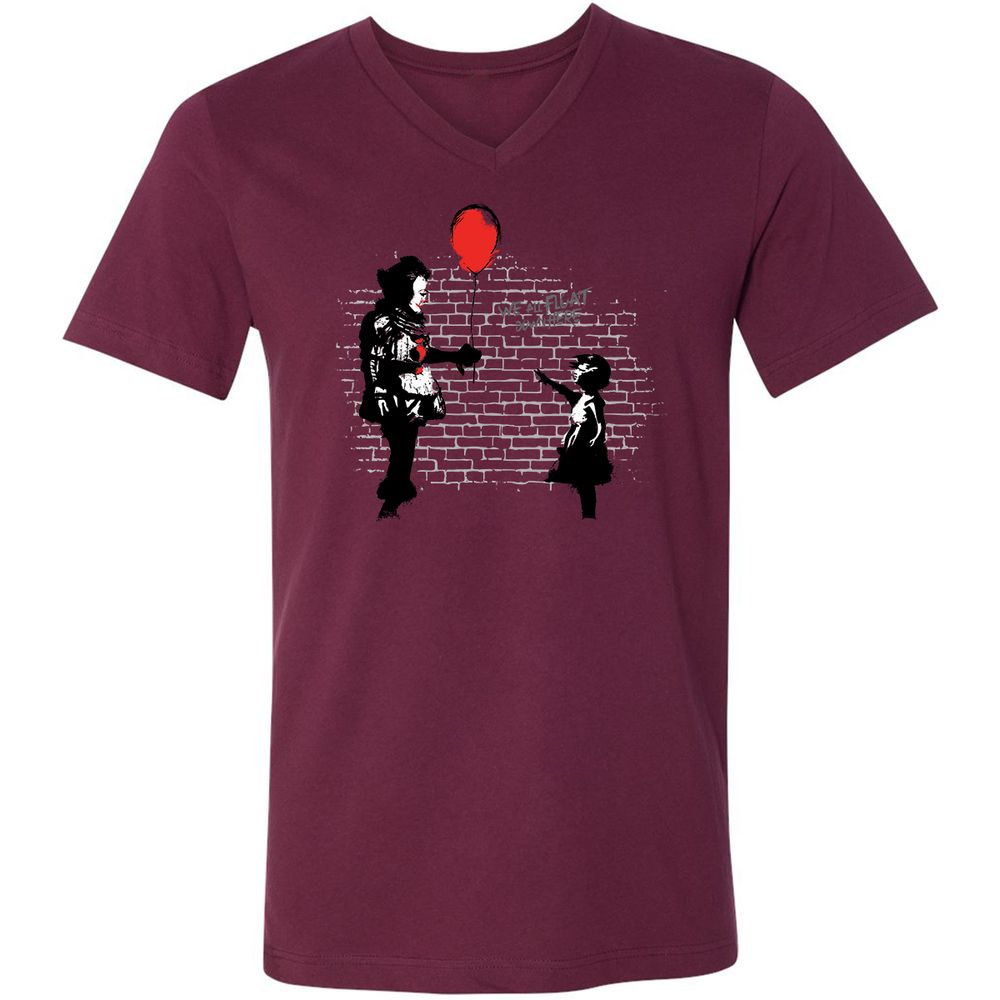 Unisex V-Neck T-Shirt - C7X85UJN - Maroon - 6