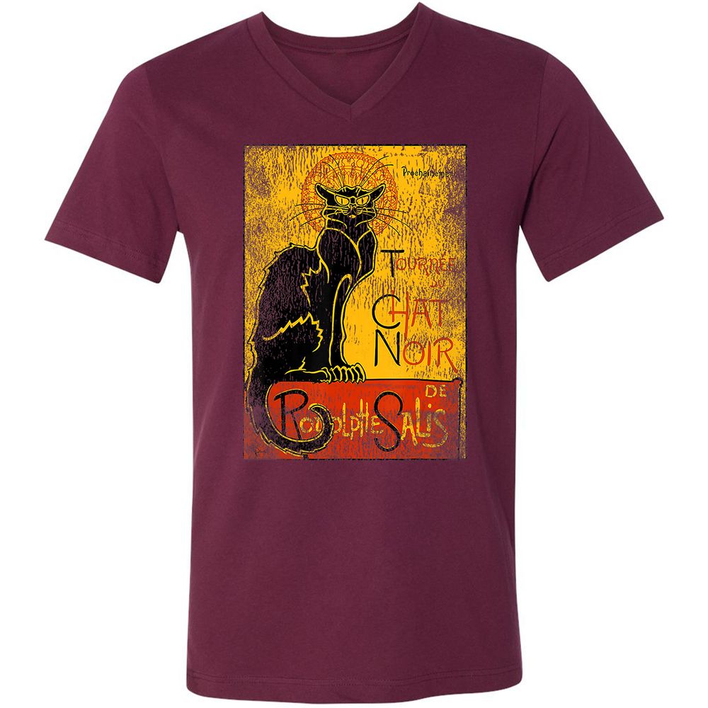 Unisex V-Neck T-Shirt - C1J6LBJW - Maroon - 6