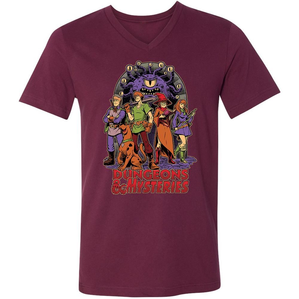 Unisex V-Neck T-Shirt - 8NA6RN17 - Maroon - 6