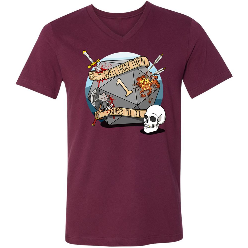 Unisex V-Neck T-Shirt - 2966ZWNB - Maroon - 6