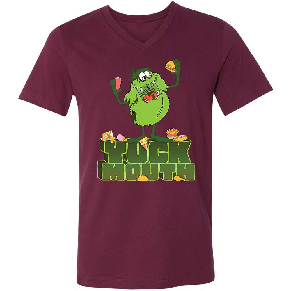 Unisex V-Neck T-Shirt - 7NP8WMYE - Maroon - 6