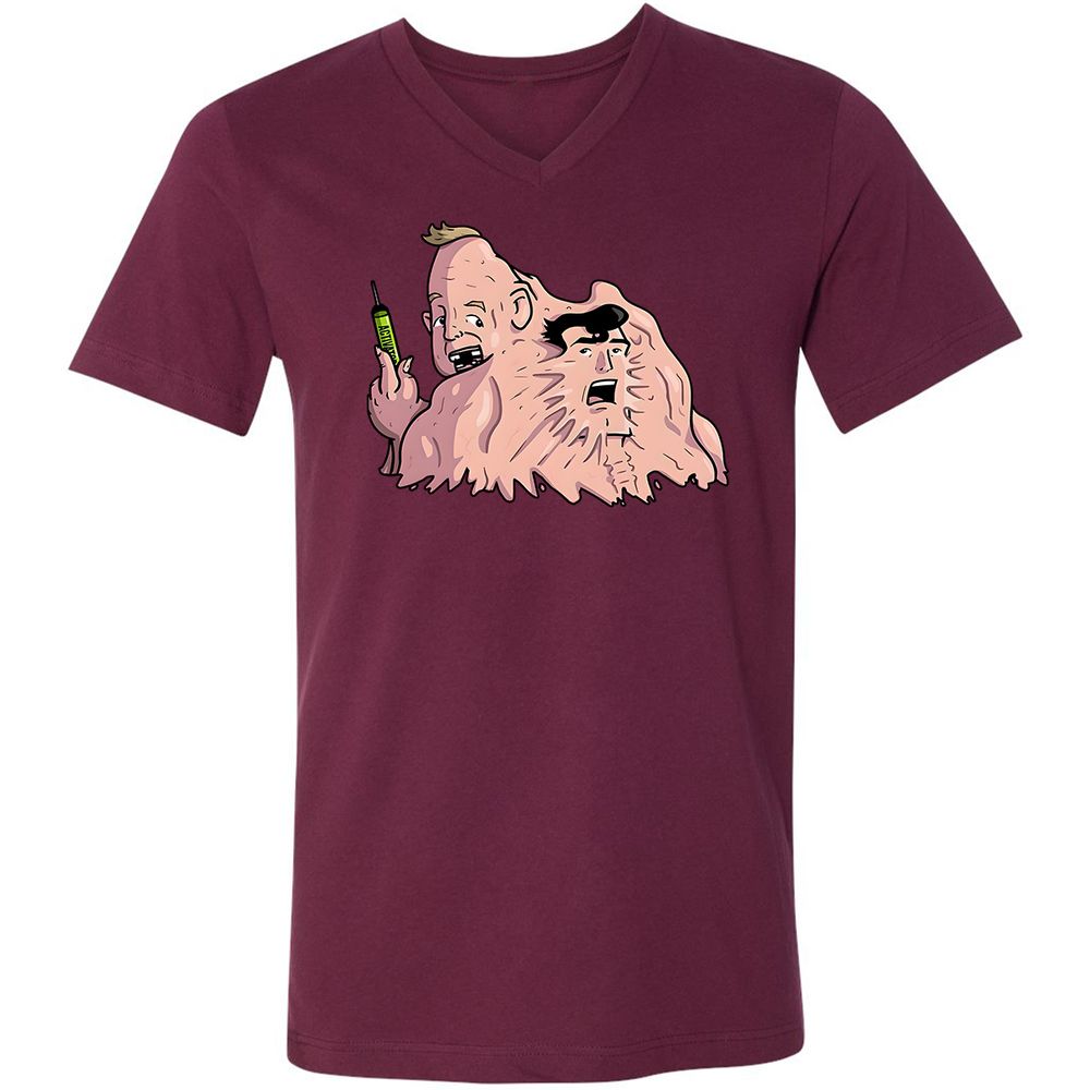 Unisex V-Neck T-Shirt - BWT93PJJ - Maroon - 6