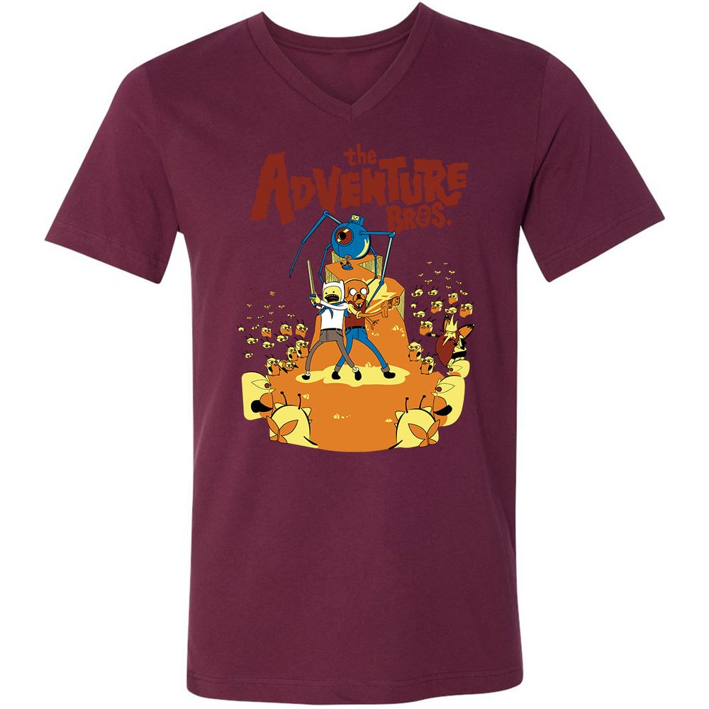 Unisex V-Neck T-Shirt - 6MTN8LAS - Maroon - 6