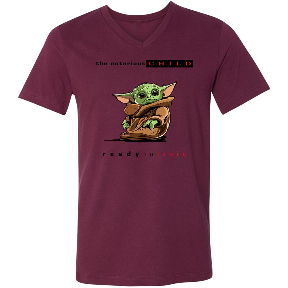 Unisex V-Neck T-Shirt - KDZYNARP - Maroon - 6