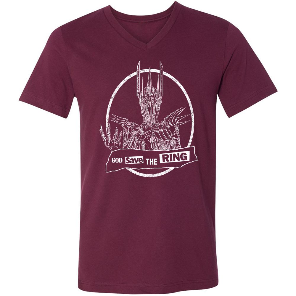 Unisex V-Neck T-Shirt - RE4YBXX4 - Maroon - 6