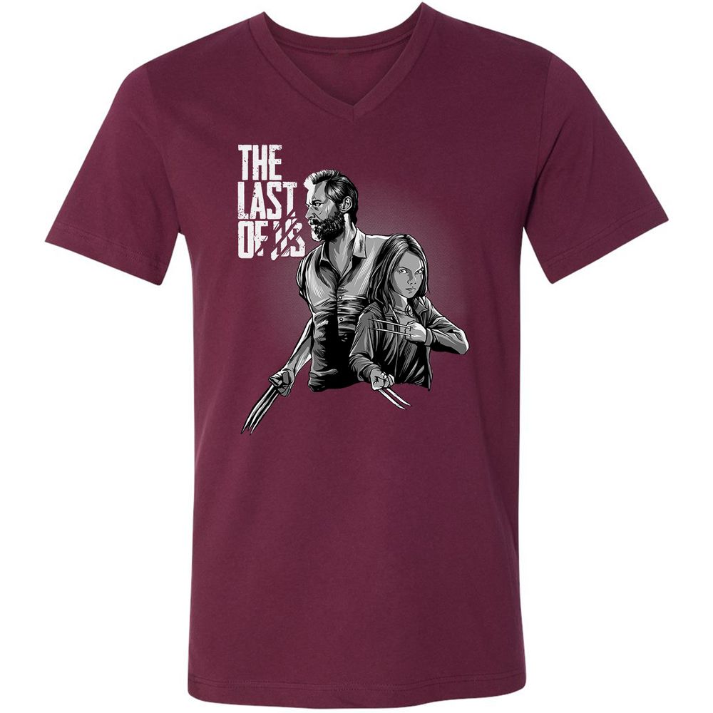 Unisex V-Neck T-Shirt - FH7VX7VY - Maroon - 6