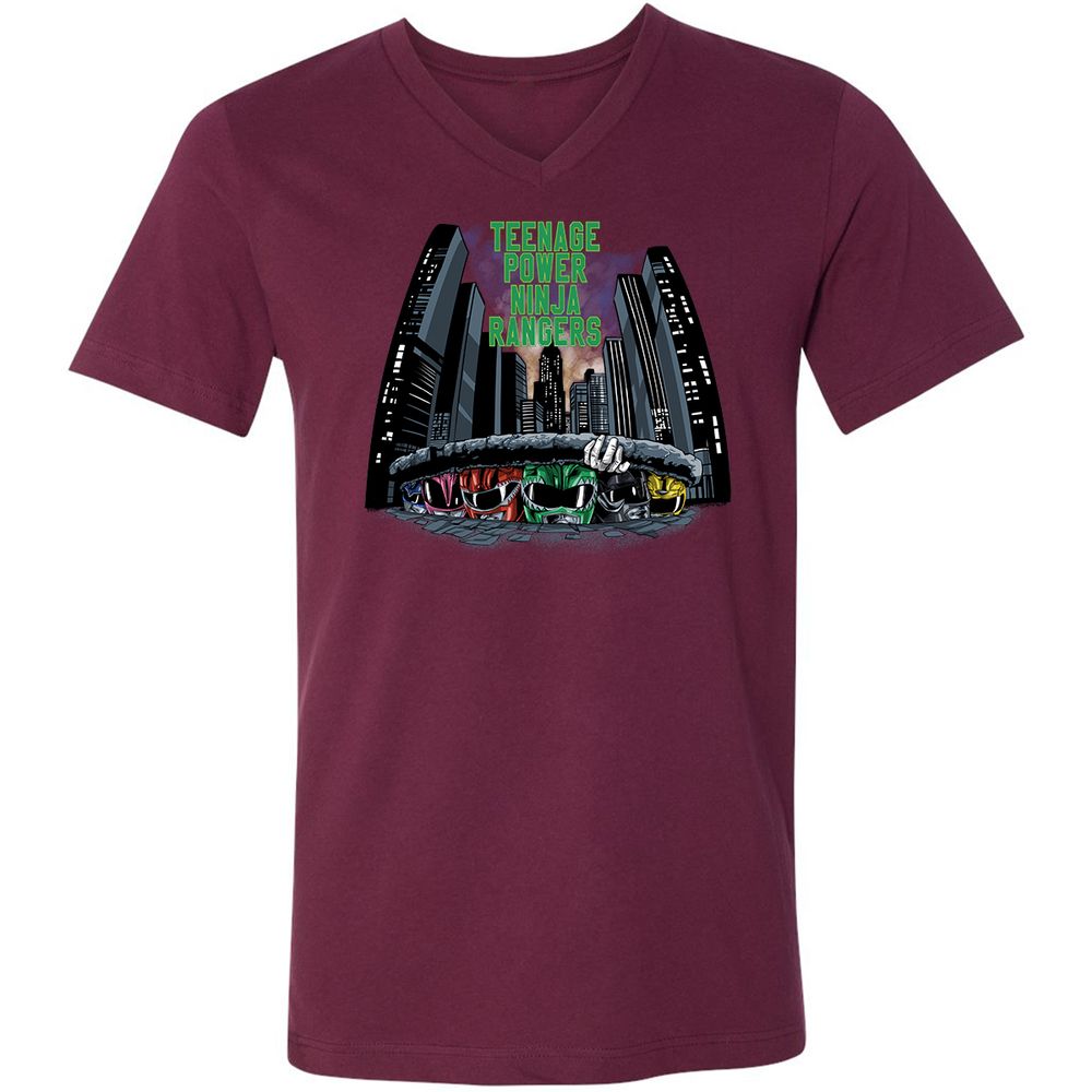 Unisex V-Neck T-Shirt - JHF82JBQ - Maroon - 6