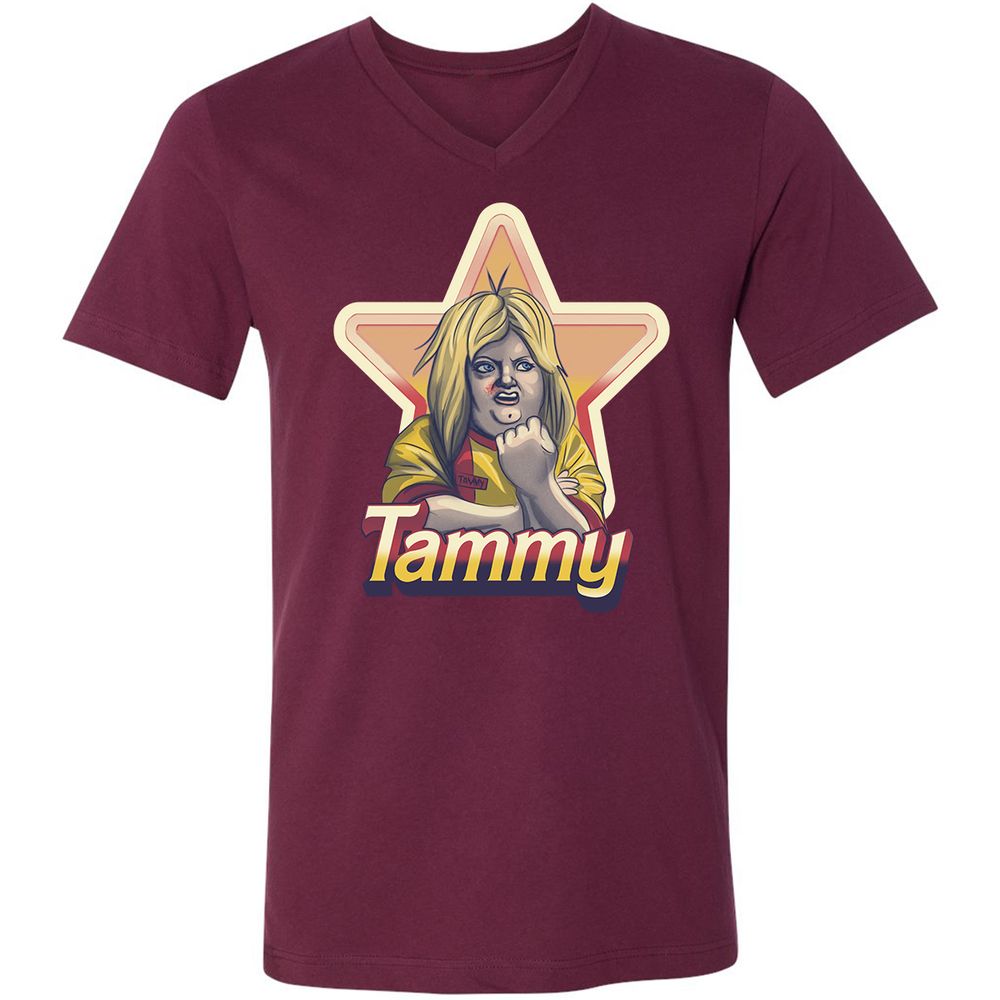 Unisex V-Neck T-Shirt - Z1E6VMPG - Maroon - 6