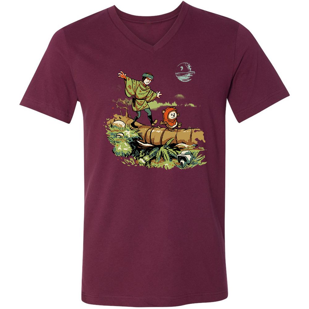 Unisex V-Neck T-Shirt - DEGALS3Z - Maroon - 6