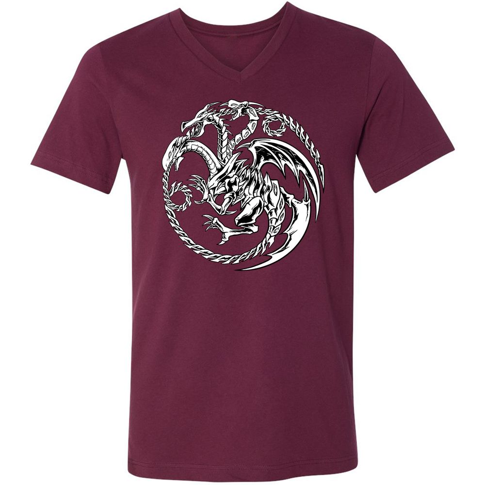 Unisex V-Neck T-Shirt - M55WX51L - Maroon - 6