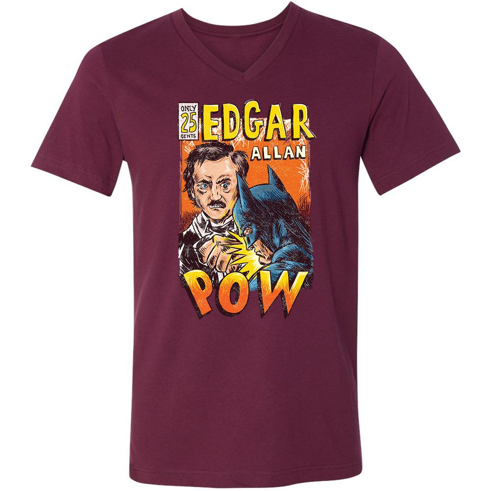 Unisex V-Neck T-Shirt - N1PQFWY8 - Maroon - 6