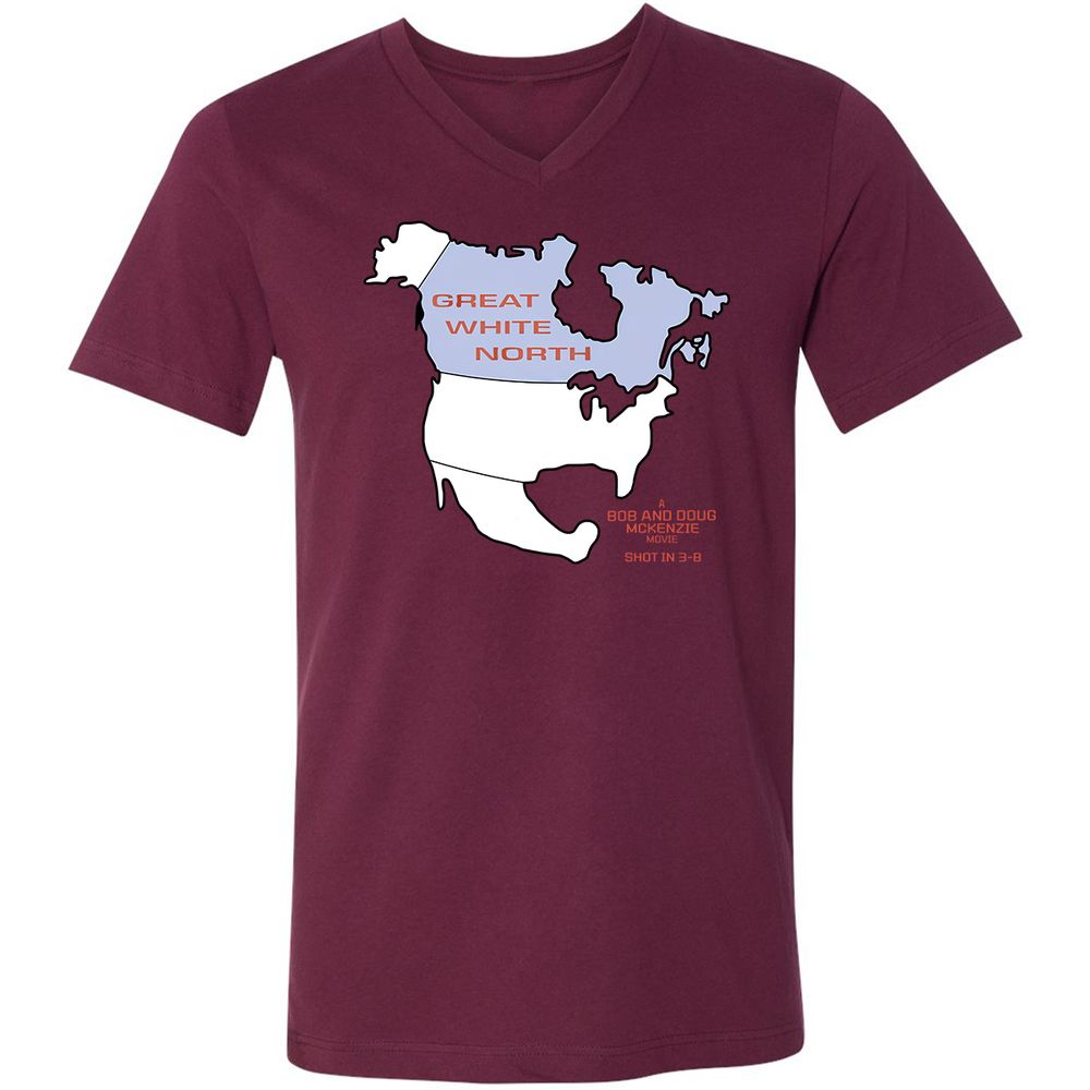 Unisex V-Neck T-Shirt - YKZCEXM5 - Maroon - 6