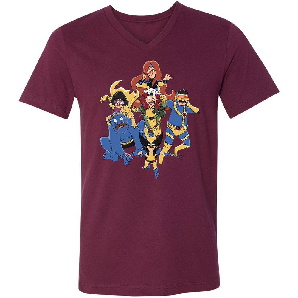 Unisex V-Neck T-Shirt - 7776BKPA - Maroon - 6