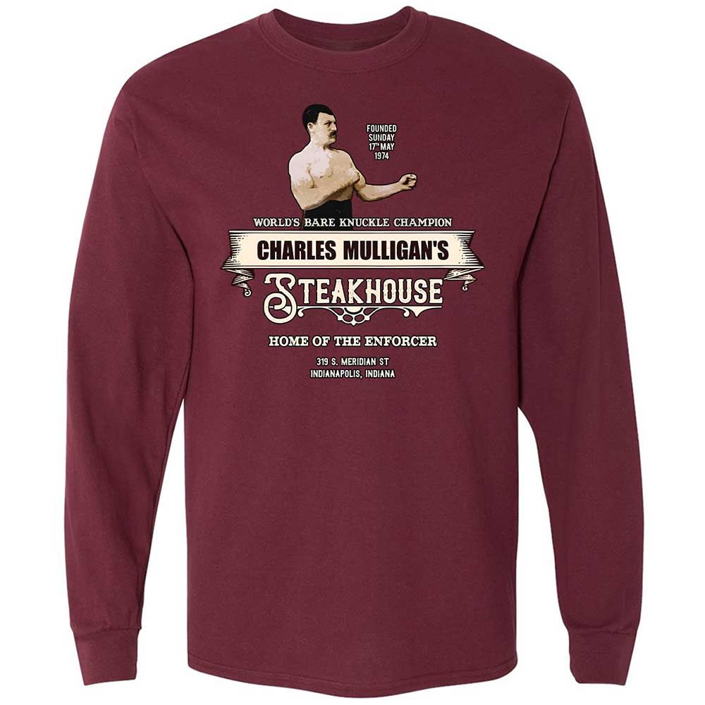 Long Sleeve T-Shirt - YWP8KGQ7 - Maroon - 6