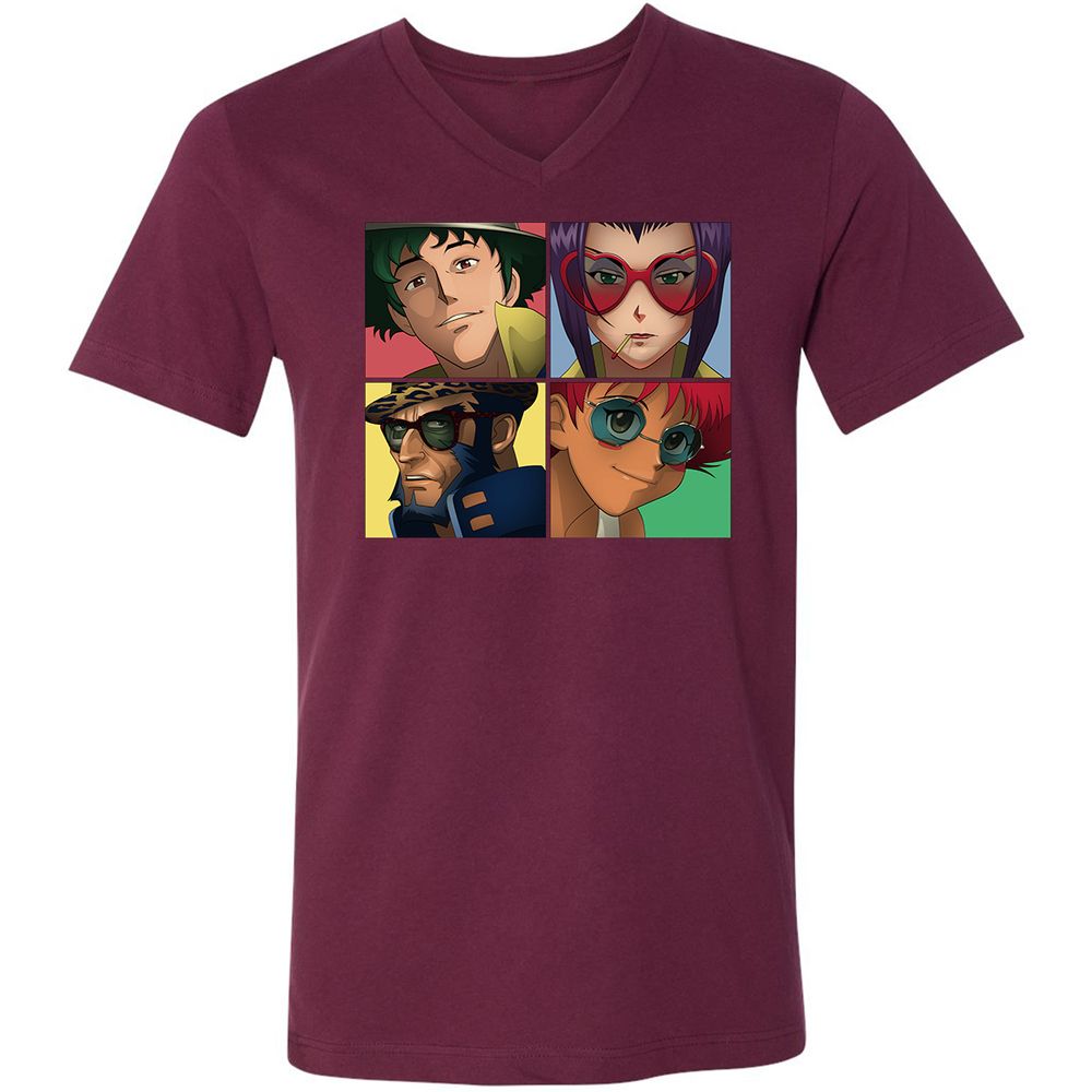 Unisex V-Neck T-Shirt - JGVQJMP5 - Maroon - 6