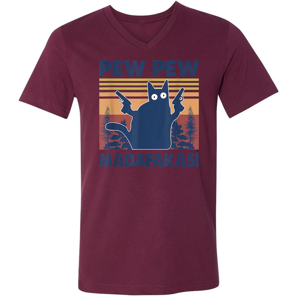 Unisex V-Neck T-Shirt - 2S9TH4G2 - Maroon - 6