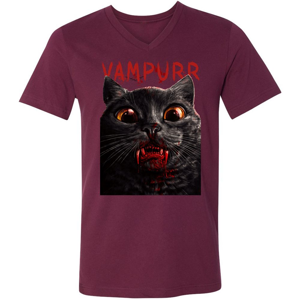 Unisex V-Neck T-Shirt - N7A8A96D - Maroon - 6