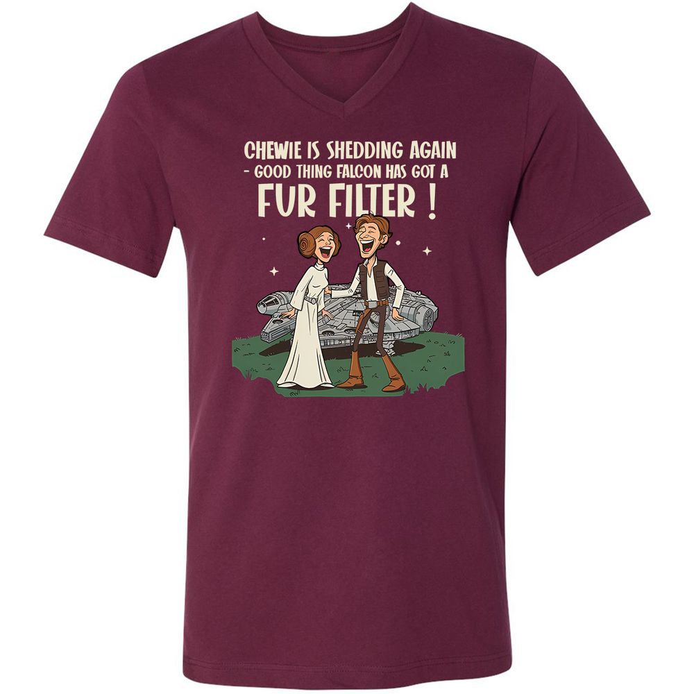 Unisex V-Neck T-Shirt - K36L2C8H - Maroon - 6