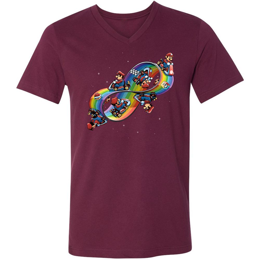 Unisex V-Neck T-Shirt - BV8BXCJY - Maroon - 6