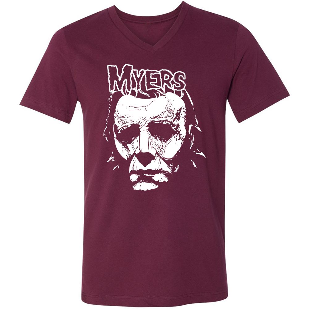 Unisex V-Neck T-Shirt - 5ZD1UXVM - Maroon - 6