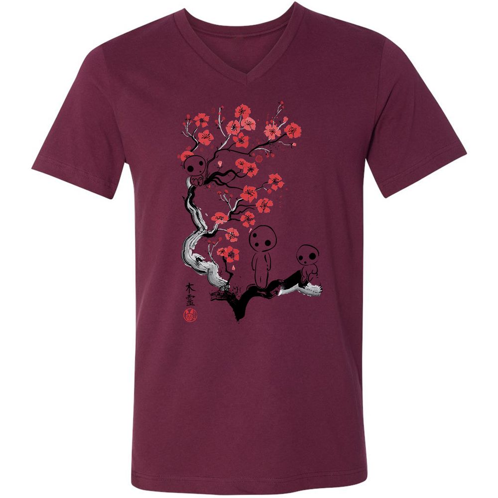 Unisex V-Neck T-Shirt - EQW956J3 - Maroon - 6