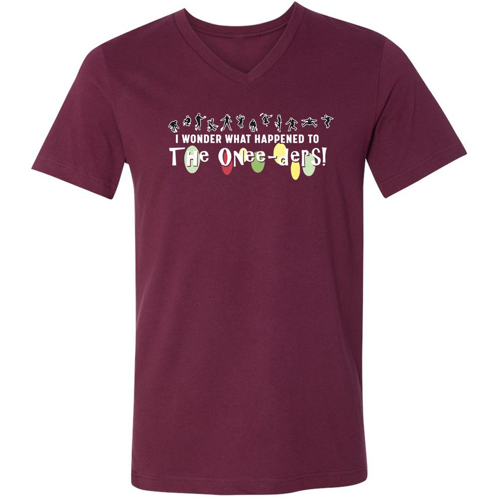 Unisex V-Neck T-Shirt - 7DXAUWNS - Maroon - 6