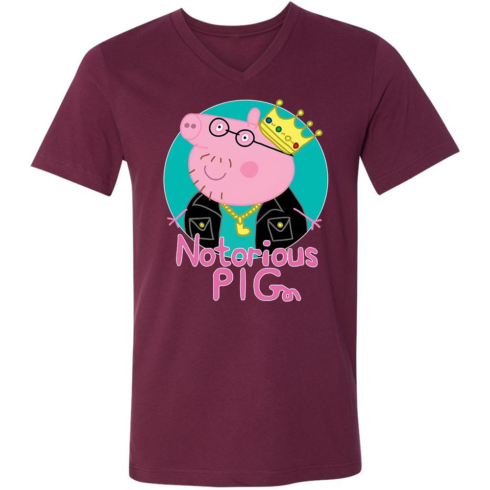 Unisex V-Neck T-Shirt - 2D3FEFPC - Maroon - 6
