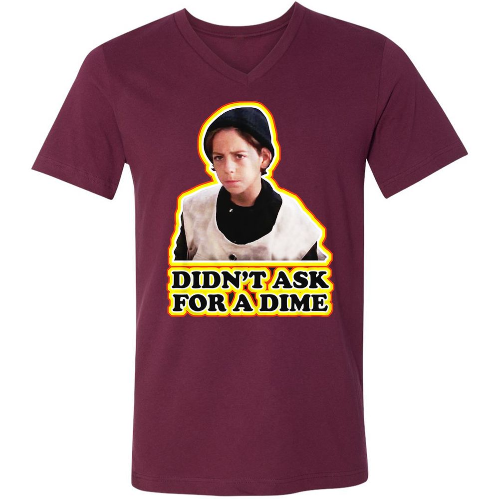 Unisex V-Neck T-Shirt - 267JMZM5 - Maroon - 6
