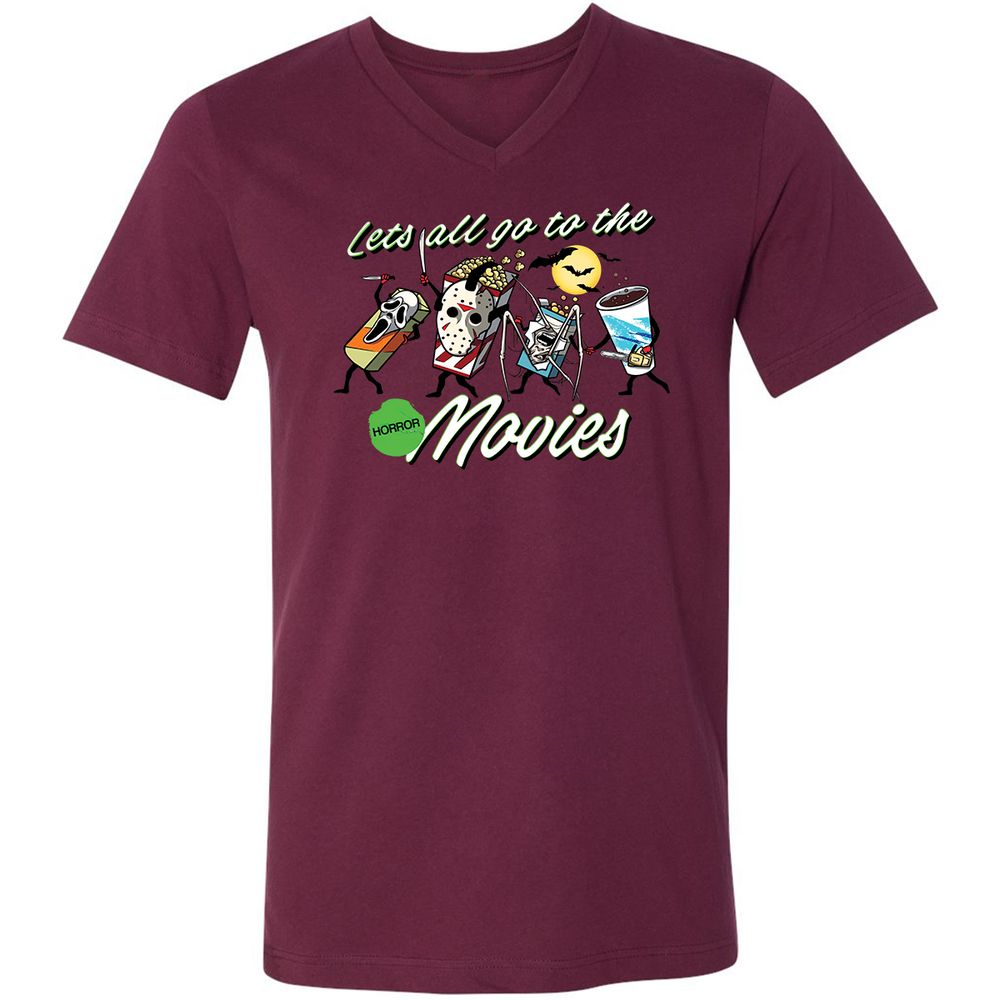 Unisex V-Neck T-Shirt - RH2FG9L4 - Maroon - 6