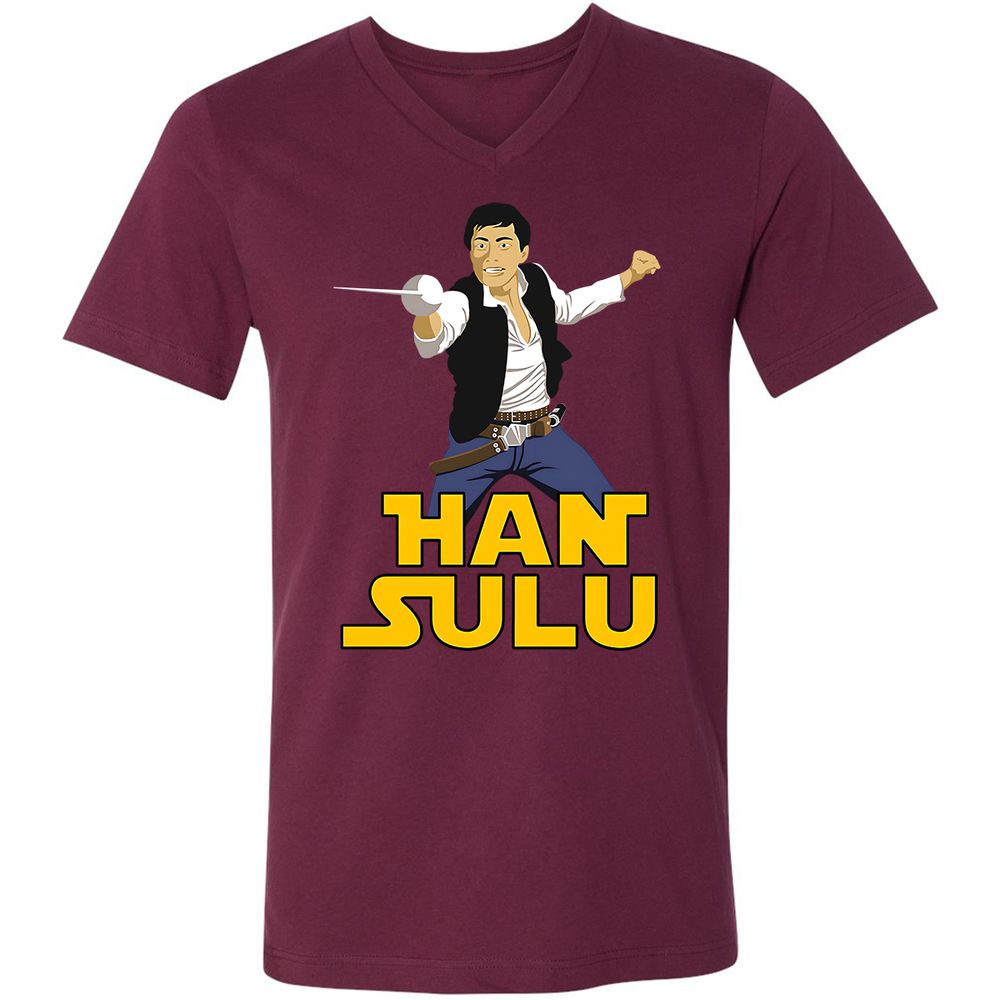 Unisex V-Neck T-Shirt - RSD75WNW - Maroon - 6