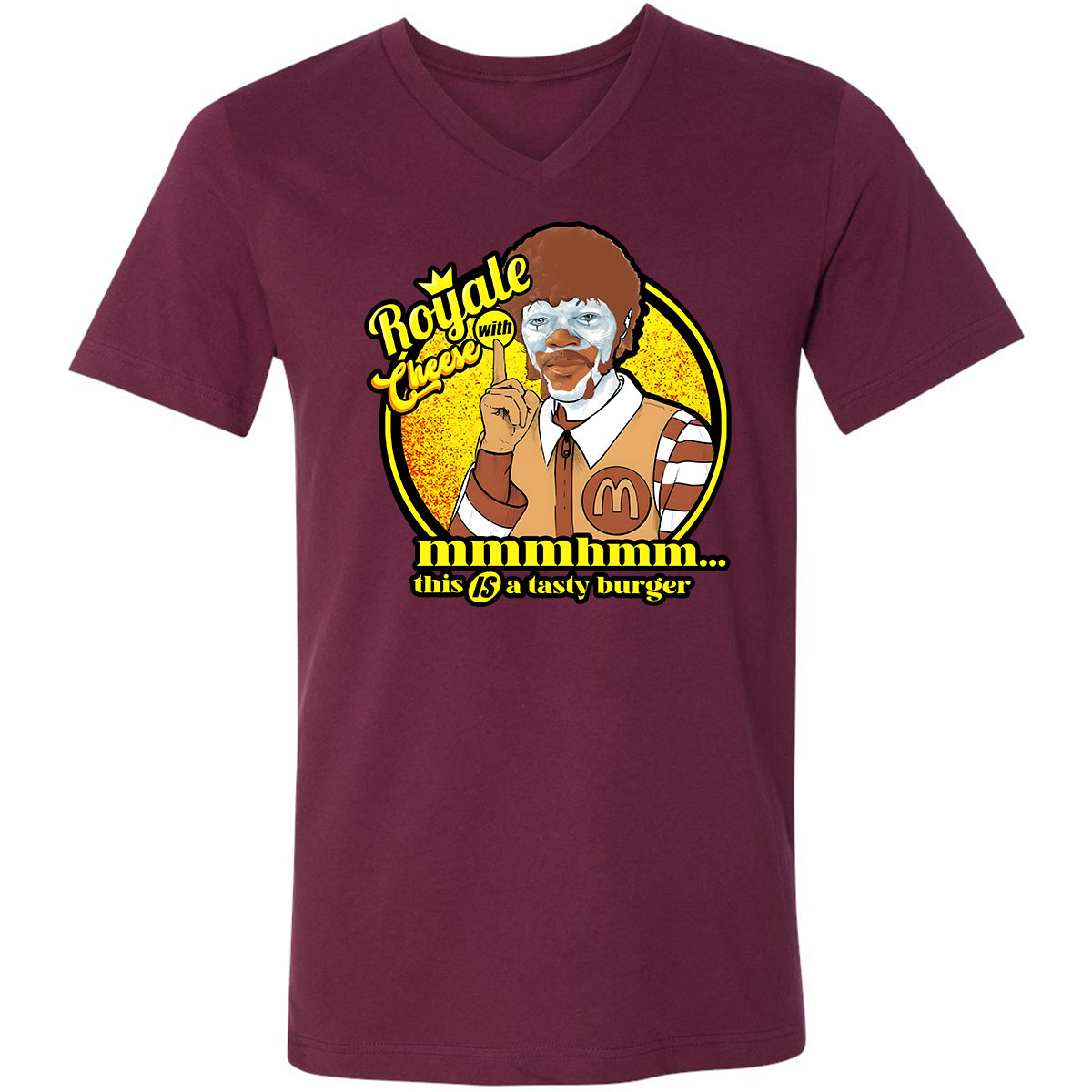 Unisex V-Neck T-Shirt - 9RD1N1D3 - Maroon - 6