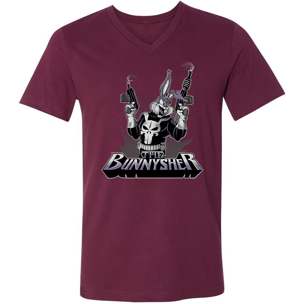 Unisex V-Neck T-Shirt - 941F5U3S - Maroon - 6