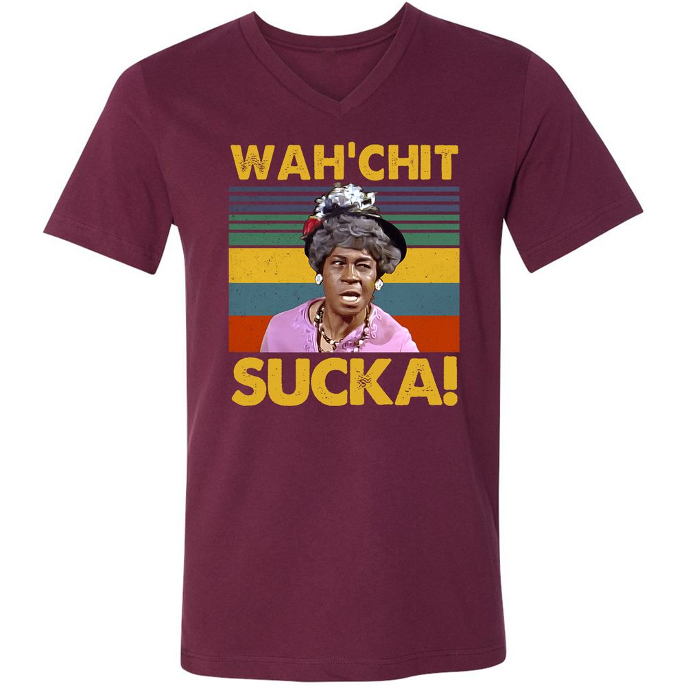 Unisex V-Neck T-Shirt - 9HGT5MXC - Maroon - 6