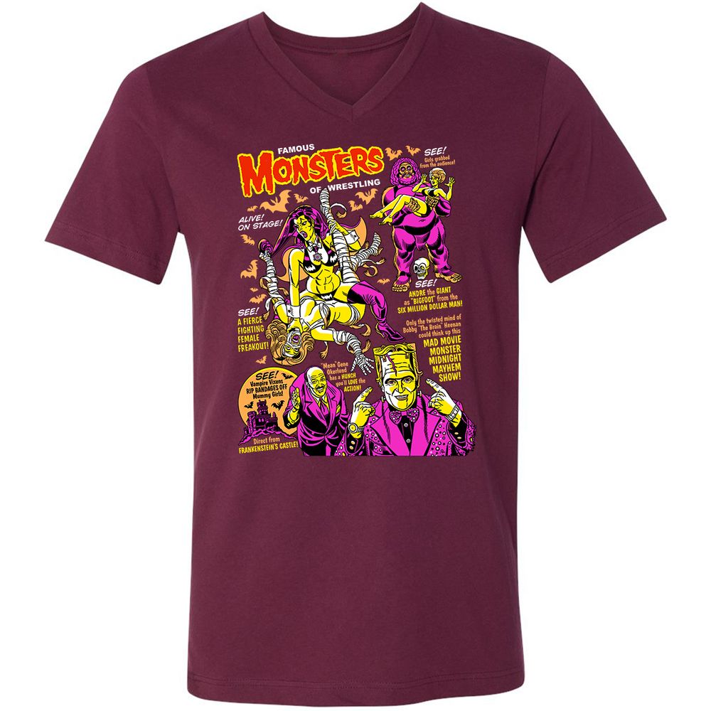 Unisex V-Neck T-Shirt - R3VU4U6T - Maroon - 6