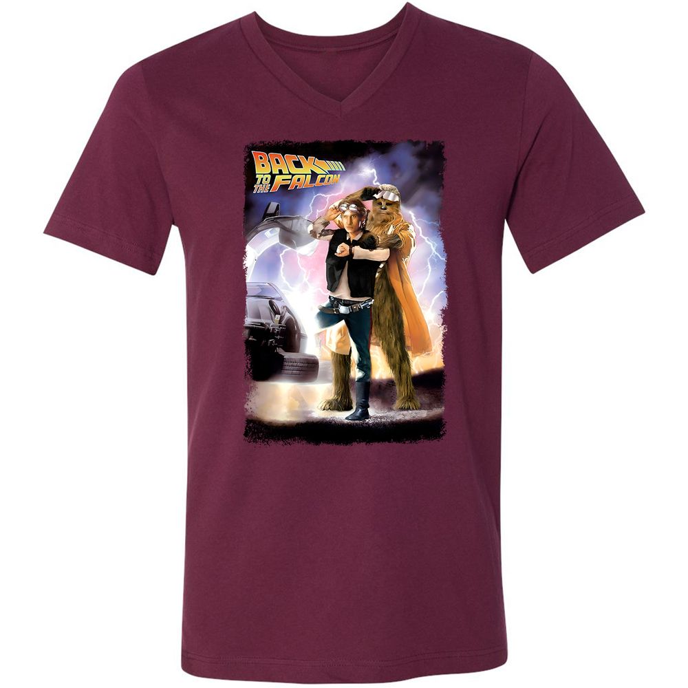 Unisex V-Neck T-Shirt - ASEKK2KJ - Maroon - 6