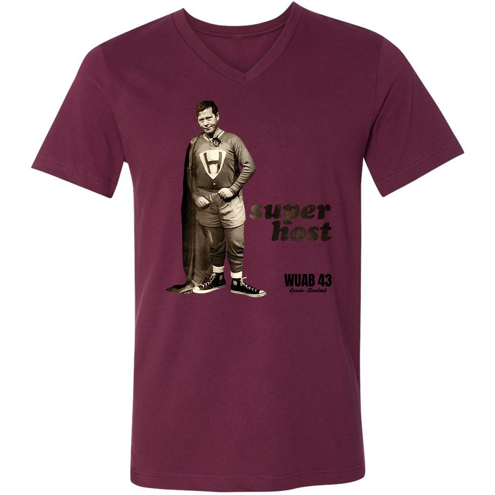 Unisex V-Neck T-Shirt - 6CX6GU6E - Maroon - 6