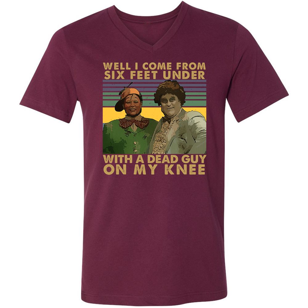Unisex V-Neck T-Shirt - FXTPZU93 - Maroon - 6