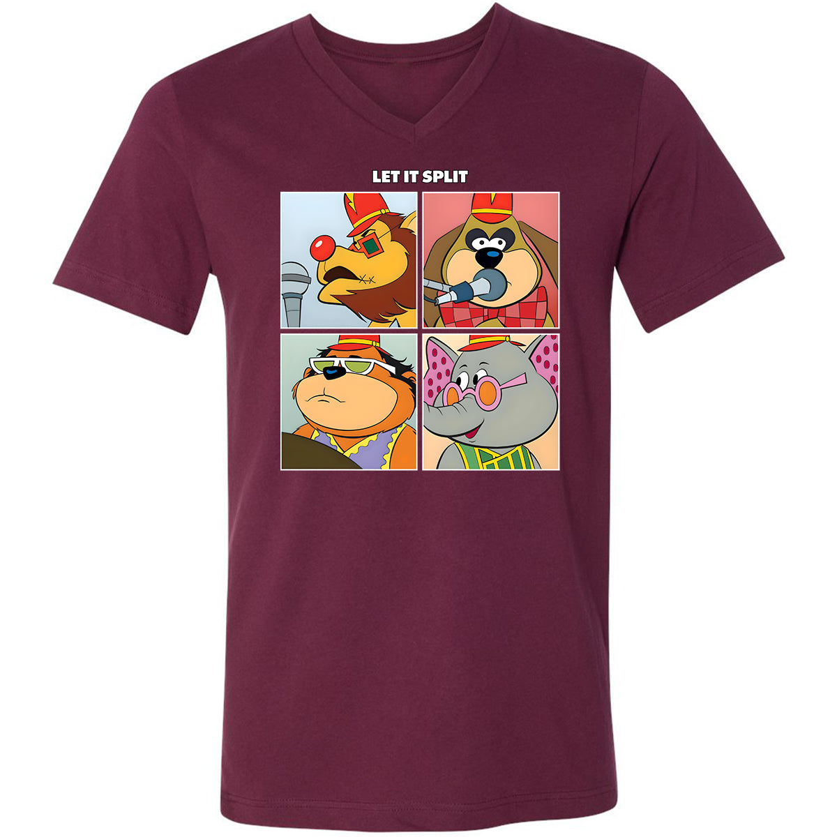 Unisex V-Neck T-Shirt - ZE2E4P57 - Maroon - 6