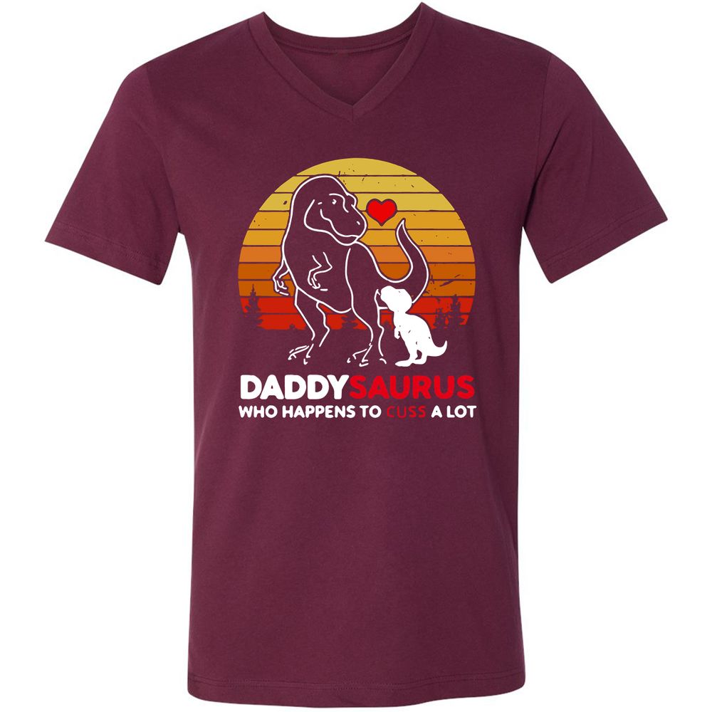 Unisex V-Neck T-Shirt - AUEUJG3Y - Maroon - 6